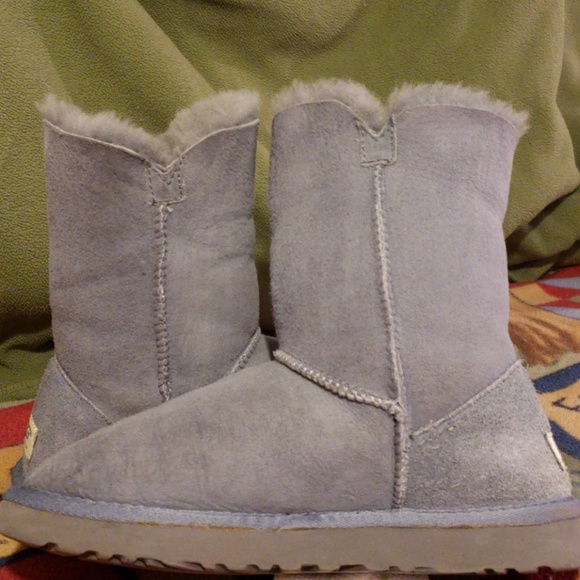 Authentic UGG Bailey Button Gray Boots sz7 - Picture 7 of 8